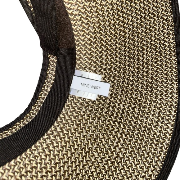 Nine West Womens Packable Sun Hat Visor Hook Look Rollable Beige - Picture 4 of 6